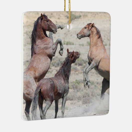 Zandwassenbekken Wilde paarden Keramisch siermeel Keramisch Ornament (Rechts)