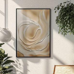 "Zandwerveling in de zon" Beige Abstracte kunst Poster
