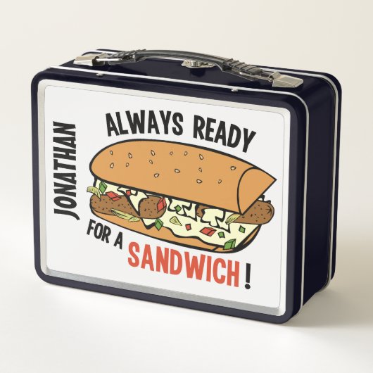 Zandwich aangepaste naam lunchbox (Achterkant)