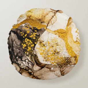Zandwildernis — ART. Gouden zwijn. Vibrant en b Rond Kussen