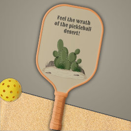 Zandwoestijn met cactussen, voel de toorn pickleball paddle