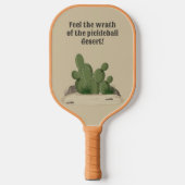 Zandwoestijn met cactussen, voel de toorn pickleball paddle (Voorkant)