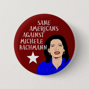 Zane Amerikanen tegen Michele Bachmann Ronde Button 5,7 Cm