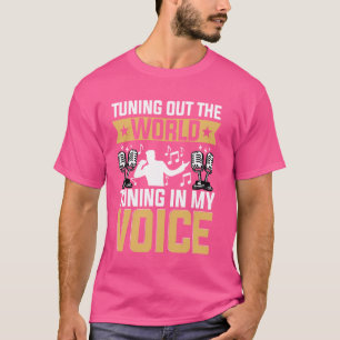 Zanger Microfoon Muzieknotities Muzikant Zingen Vo T-shirt