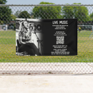Zanger Muzikant Foto Zwart & Wit Promotioneel Spandoek