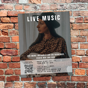 Zanger Muzikant Muziek Foto QR Code Promotie Flyer