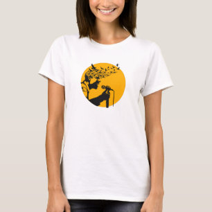 Zanger Silhouet met Vogels T-shirt