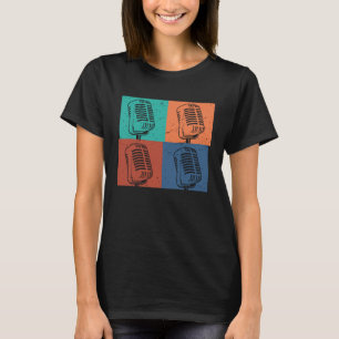 Zanger Vocalist Muzikant Retro Microfoon Zingen T-shirt