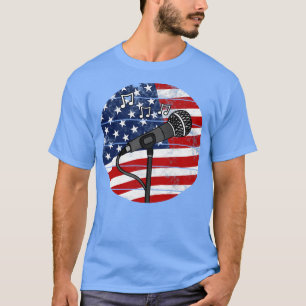 Zanger Vocalist USA Vlag Zingende Leraar Musicus T-shirt