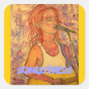 zangeres art. vierkante sticker