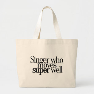 Zangeres die super goed beweegt grote tote bag
