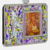 zangspleetverf verzilverd kader ornament (Rechts)