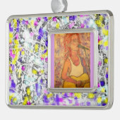 zangspleetverf verzilverd kader ornament (Links)