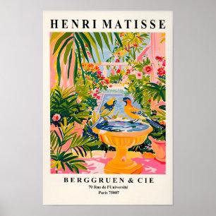 Zangvogels in een bad, Matisse-kunstprint, Dopam Poster