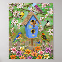 Zangvogels Lelie Tuin Vogelhuis