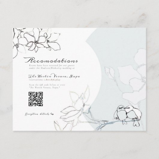 Zangvogels Magnolias | Kaart behuizing met QR-code (Achterkant)