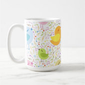 Zangvogels met Muzikale Notities Gepersonaliseerde Koffiemok (Links)