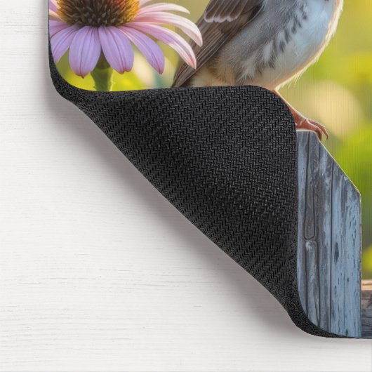 Zangvogels neergestreken op een hek muismat (Hoek)