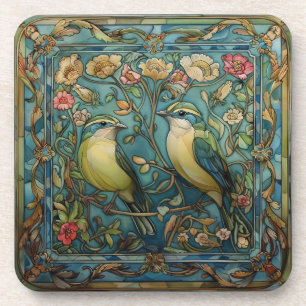 Zangvogels Verliefd Art Nouveau Design Bier Onderzetter