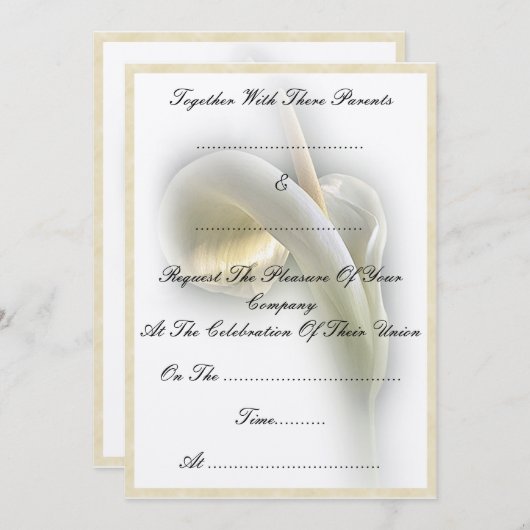 Zantedeschia - invitation (Devant / Derrière)