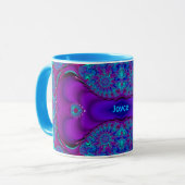 ~ Zany 3D ~ JOYCE de Mug bleu, vert et mauve (Devant gauche)