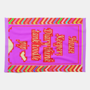 ZANY ART DESIGN MET HUISHOUDELIJKE WOORDEN THEEDOEK