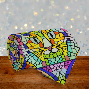 Zany Cat in Vele kleuren - Fun Mosaic on Cheerful Stropdas