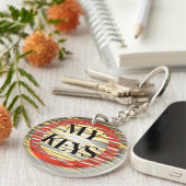 Zany Creative Dramatic Bold Easy to Find My Keys Sleutelhanger (Voorkant Rechts)