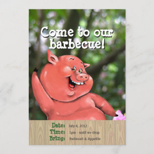 Zany varkensroast zomerbarbecue douane-sjabloon kaart