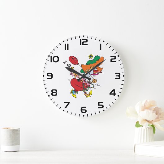 Zany Woman Running Clown Grote Klok (Huis)