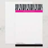 Zany Zebra Hot Pink Customisé Designer papeterie (Devant / Derrière)