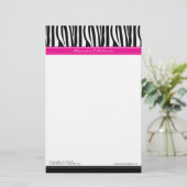 Zany Zebra Hot Pink Customisé Designer papeterie (Debout devant)