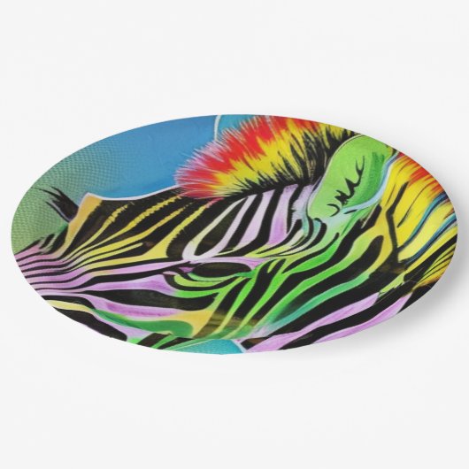 Zany Zebra Papieren Bordje (Gekanteld)