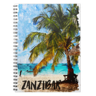 Zanzibar Africa Tropical Beach Reizen Foto Notitieboek