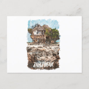 Zanzibar Africa Waterverf Briefkaart
