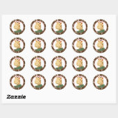 Zanzibar Giraffe Envelope Seals / Cupcake Toppers Ronde Sticker (Vel)