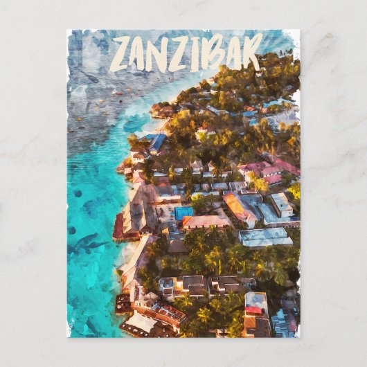 Zanzibar Tansania Ocean Uitzicht Reizen Briefkaart (Voorkant)