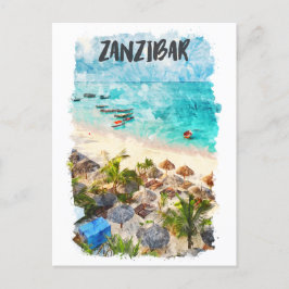 Zanzibar Tansania Vintage Travel Briefkaart