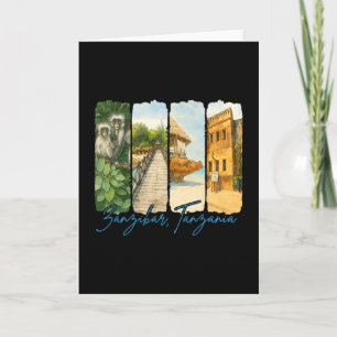 Zanzir Tanzania Reizen Trip Penseelstreek Souvenir Kaart