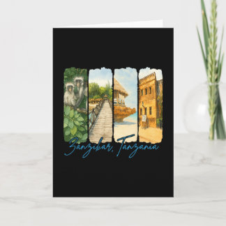 Zanzir Tanzania Reizen Trip Penseelstreek Souvenir Kaart