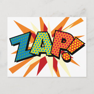 ZAP Fun Retro Comic Book Pop Art Briefkaart
