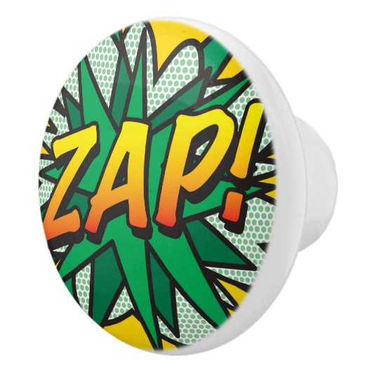 ZAP Fun Retro Comic Book Pop Art Keramische Knop (Rechts)
