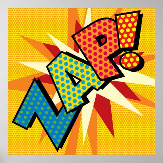 ZAP Fun Retro Comic Book Pop Art Poster (Voorkant)