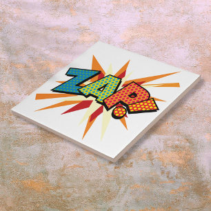 ZAP Fun Retro Comic Book Pop Art Tegeltje