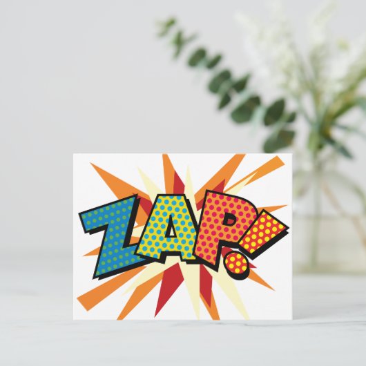 ZAP Fun Retro Stripboek Pop Art Briefkaart (Staand voorkant)
