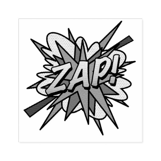 ZAP Fun Retro Stripboek Pop Art Rubberstempel (Afrduk)