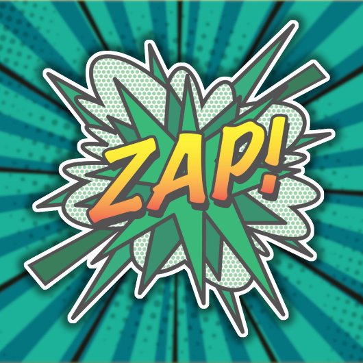 ZAP Fun Retro Stripboek Pop Art Sticker
