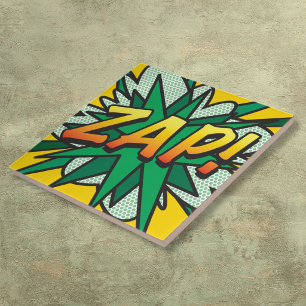 ZAP Fun Retro Stripboek Pop Art Tegeltje