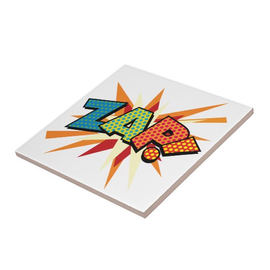 ZAP Fun Retro Stripboek Pop Art Tegeltje (Zijkant)