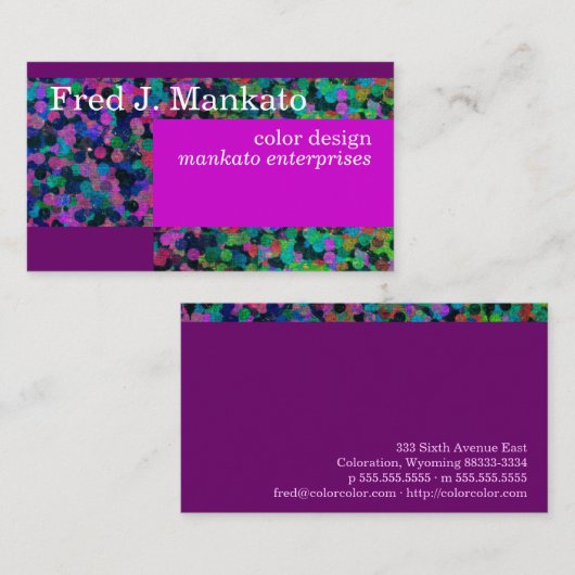 Zap-kleur Visitekaartje (Voorkant / Achterkant)